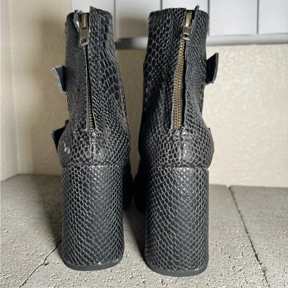Freebird Joey Black Snakeskin Ankle Boots - Picture 3 of 8